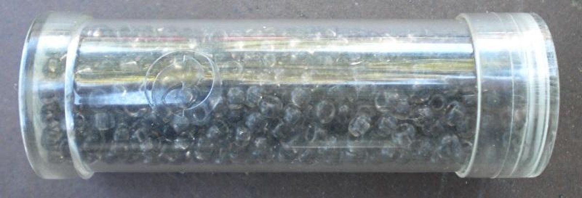 Gütermann Rocailles 9/0 afwasbaar 12 gr. per kokertje kleur 2525 transparant grijs [ 5 KOKERTJES ]