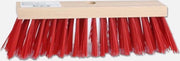 Straatbezem 29cm hout kunstvezel rood