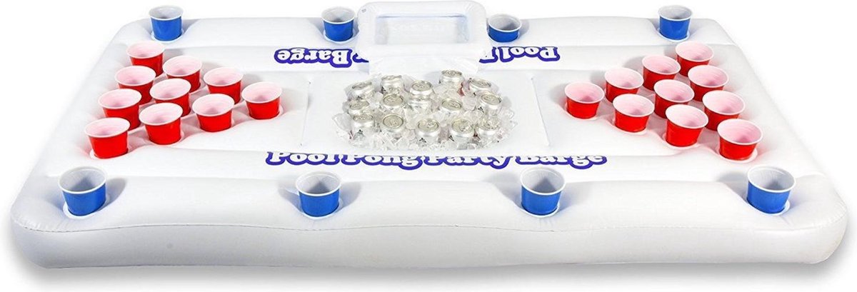 Beerpong Luchtbed Zwembad Met Koelvak 180x90 cm