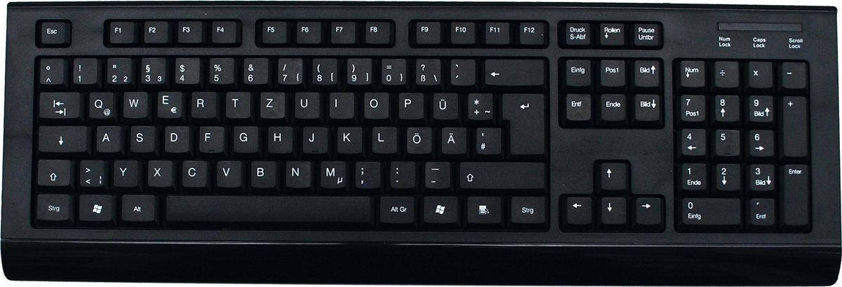 MediaRange MROS104 Duits RF Draadloos QUERTZ Zwart toetsenbord