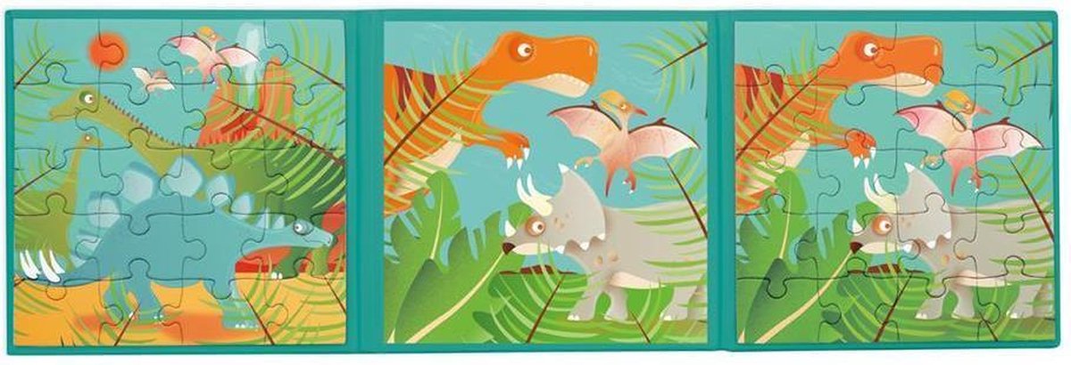 Scratch Magnetische Puzzel Dino 18 Cm Karton Groen 40-delig