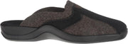 2743-90 bruin+zwart stof slipper