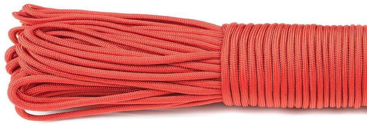 Paracord Touw - 3mm - 15 meter - Rood - Vismagneet Touw - 125kg trekkracht