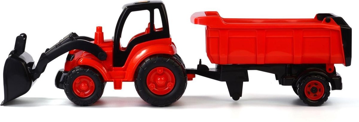 Polesie Tractor met Voorlader en Aanhanger