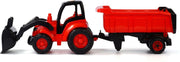 Polesie Tractor met Voorlader en Aanhanger