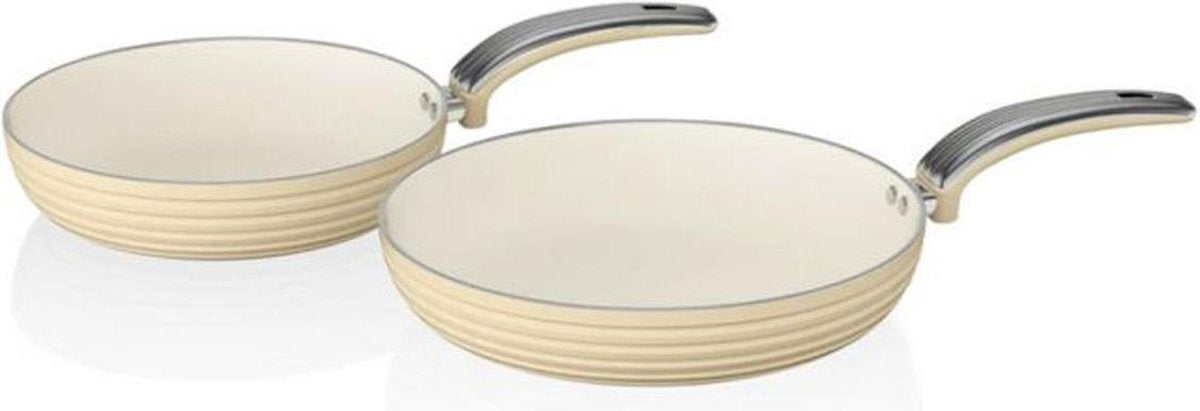 Swan Retro Koekenpannen - Set Van 2 - Beige