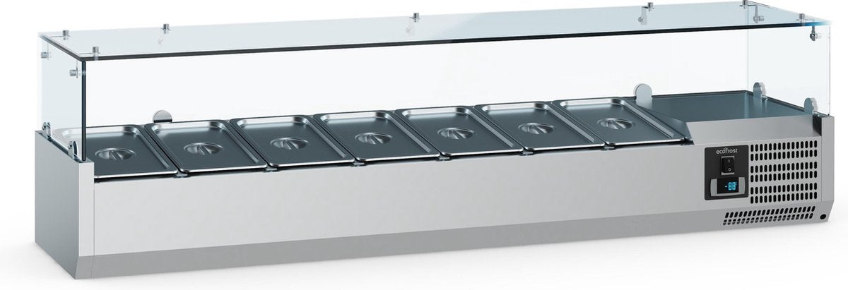 GEKOELDE OPZETVITRINE 1/4 GN x 5