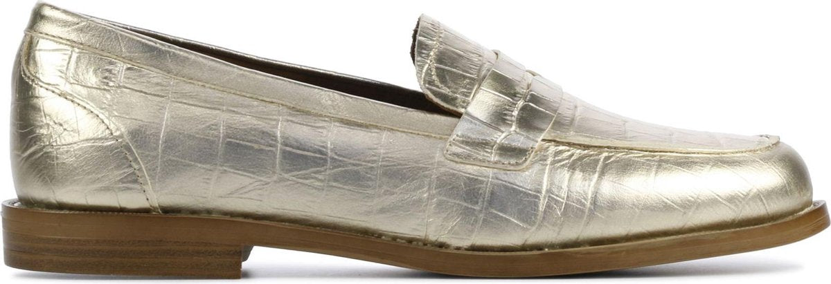 Lina Locchi Vrouwen Leren Instapschoenen / Damesschoenen / Instapper L1078 - Goud - Maat  40