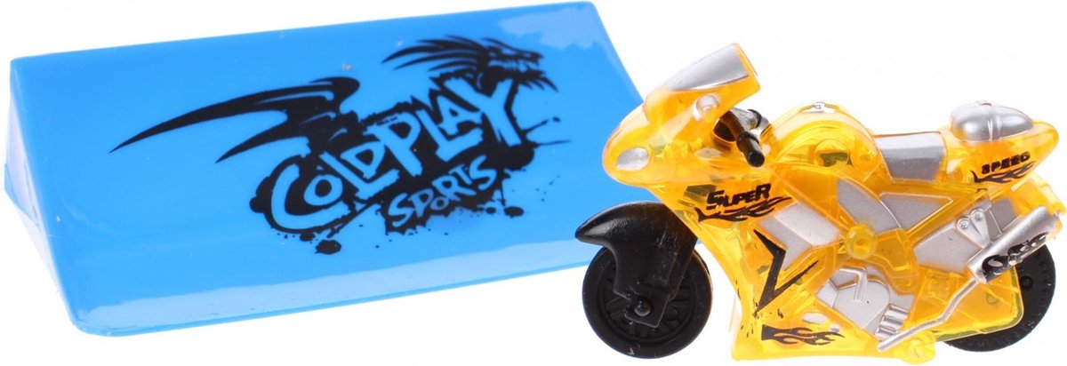 Toi-toys Racemotor Met Schans Geel 6 Cm