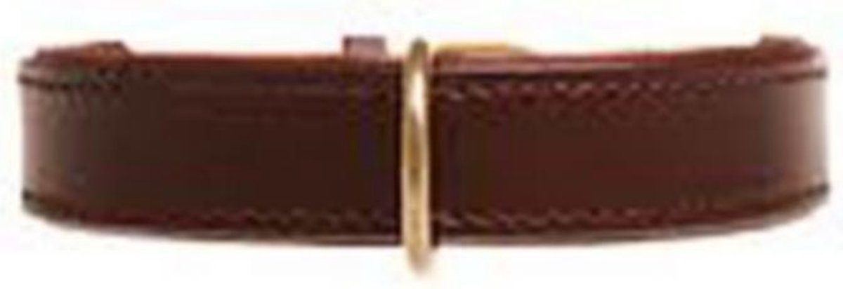 Hondenhalsband Plain Brown/Gold  50 cm