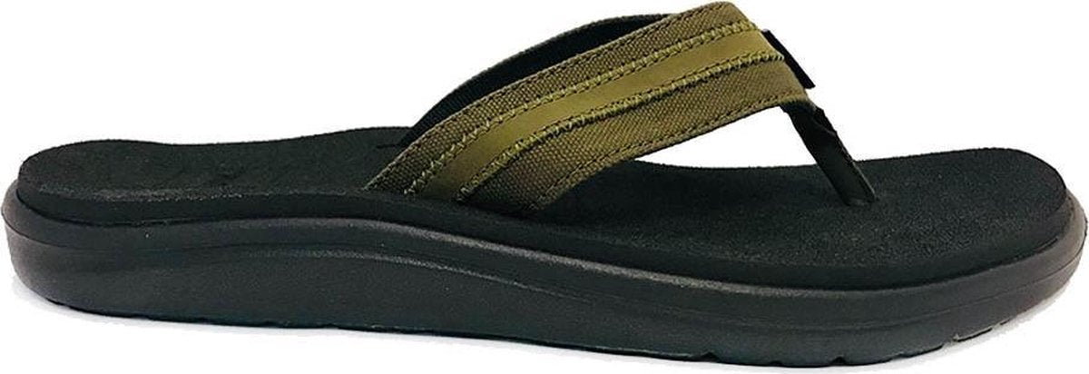 Bruine Teva Slippers Voya Canvas Flip Dark Olive