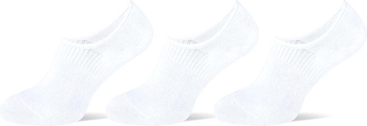 Invisible sneakersokken 3 paar - Wit - Maat 40/46