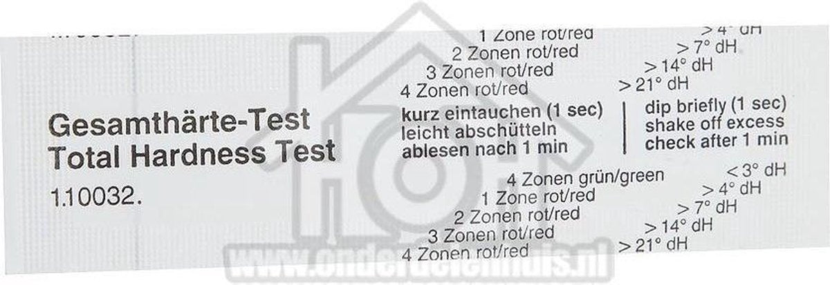 Saeco Tester Teststrip waterhardheid pH strip 996530039604