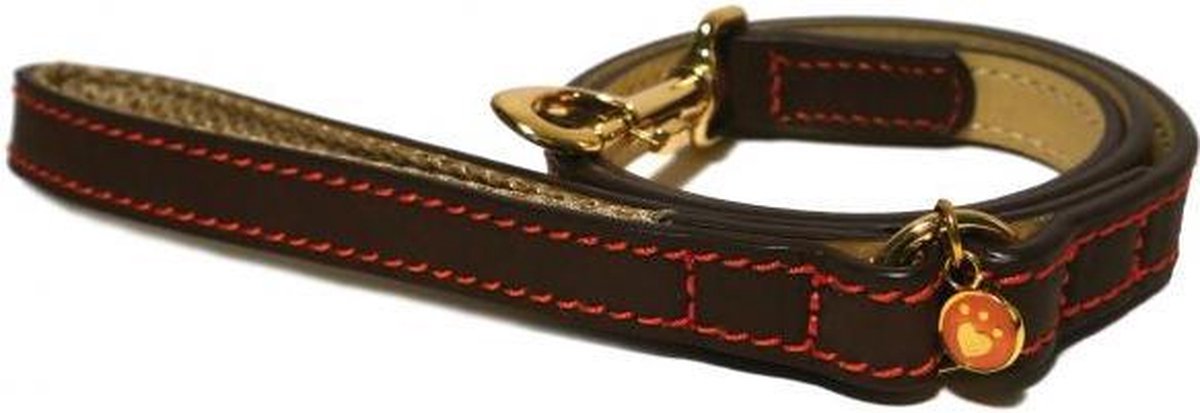 Luxury leather lijn voor hond  leer luxe bruin 1