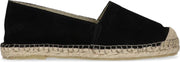 Manfield - Dames - Suède espadrilles zwart - Maat 40