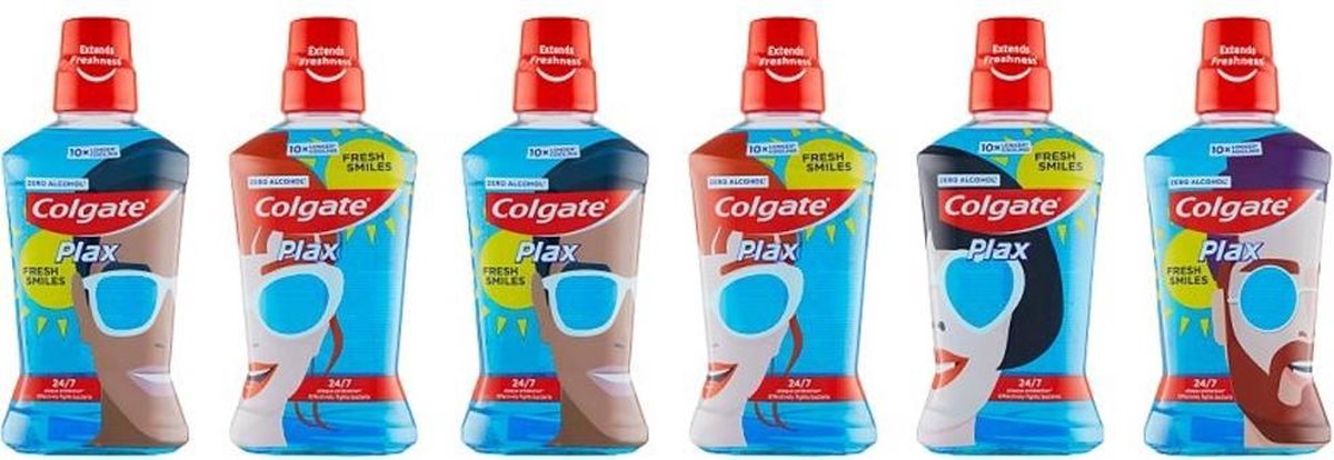 Colgate Plax Fresh Smiles Mondwater - 6 x 500 ml - Voordeelverpakking