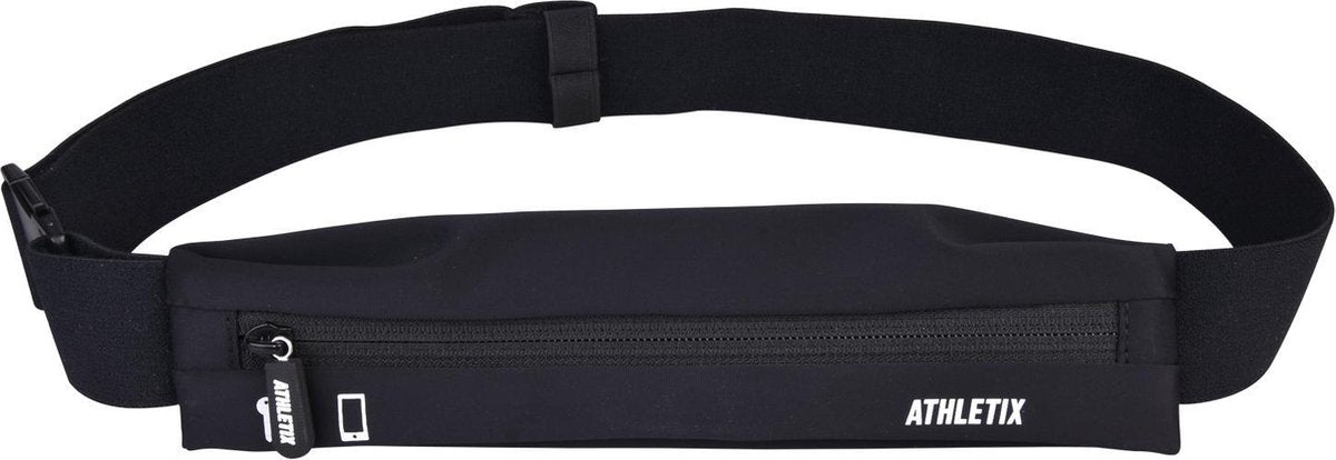 ATHLETIX® Sport Heuptas voor Dames & Heren - Hardloop Heupband voor iPhone & Samsung - Verstelbaar - Running Belt - Zwart