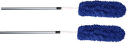 Set van 2x stuks microvezel plumeau/duster met telescoopsteel blauw 75 - 150 cm - Huishuidelijke producten/schoonmaken/afstoffen