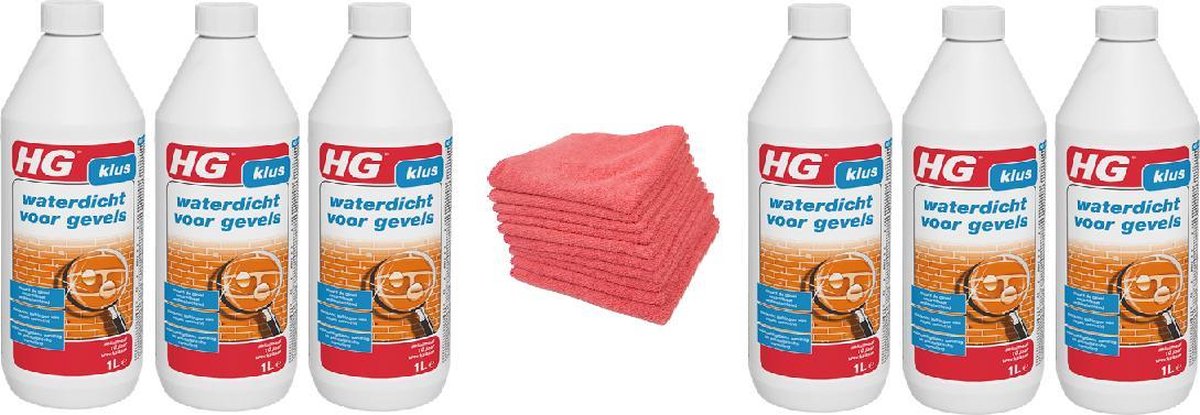 HG waterdicht voor gevels Doos 6 Stuks + 10 Microvezeldoeken