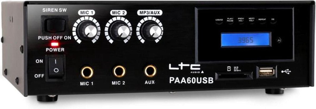 LTC PAA60USB 3kanaal Pa Versterker 60w Met Usb/sdmp3