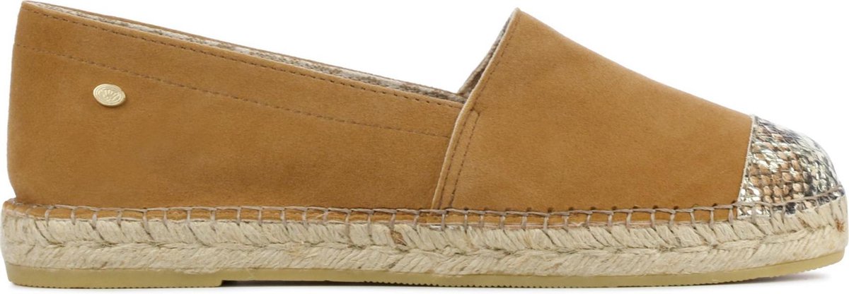 Fred de la Bretoniere Vrouwen Suède Espadrilles / Damesschoenen  -   152010154 - Cognac - maat 39
