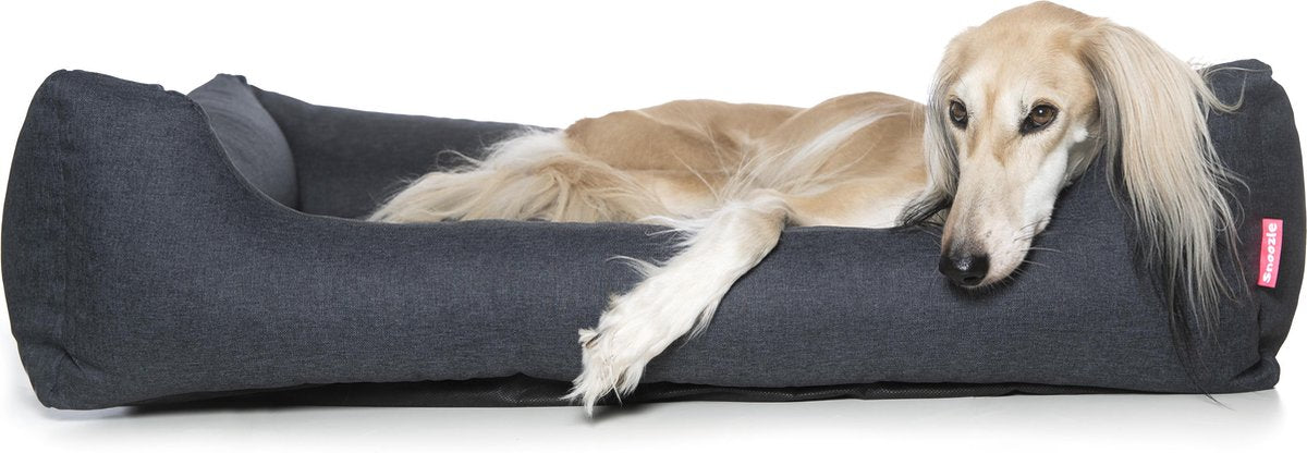 Snoozle Hondenmand New York Grijs - XXL - 120 x 82 cm - Hondenbed - Groot - Goed gevuld - Vierkant - Wasbaar