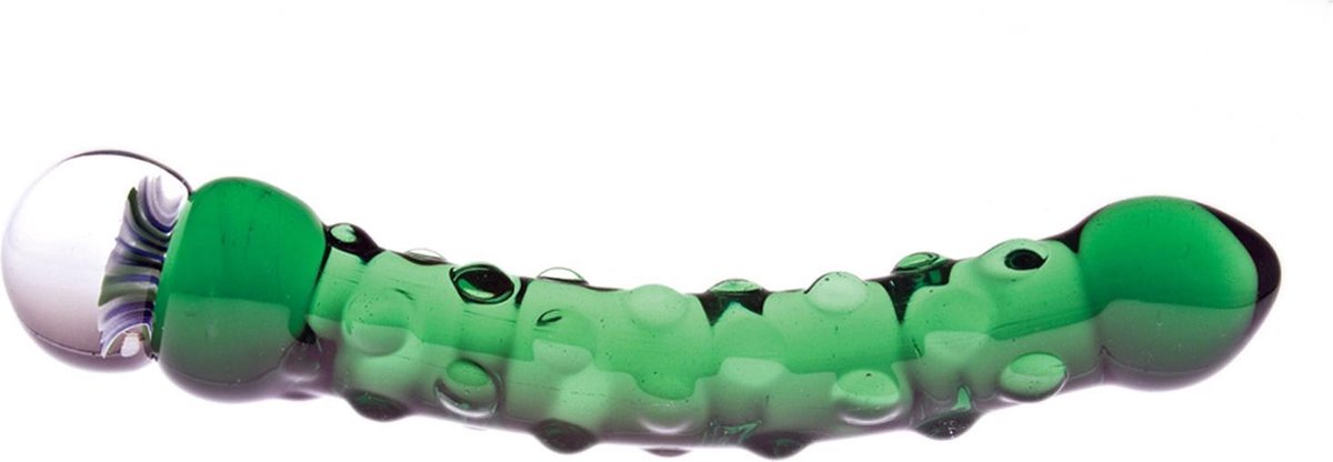 Glazen Dildo - Rocky Flower green