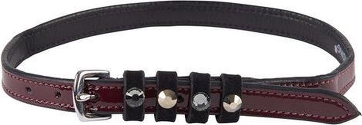 RelaxPets - Imperial Riding - Sporenriempjes - Kwaliteitsleer - Lakleer - Strass Steentjes - Bordeaux - 52 cm