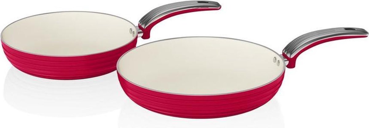 Swan Koekenpannen - Set van 2 - Rood