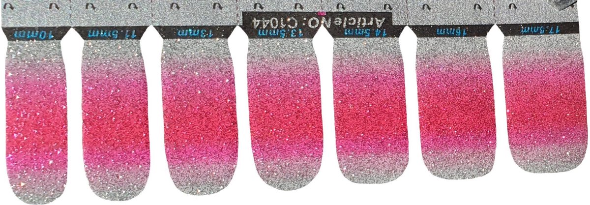 ● Nail wraps ● "Multiplaza" Roze-Wit-Zilver - nail patch - nagellakstickers - nagelstrip