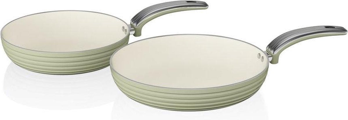 Swan Koekenpannen - Set van 2 - Groen