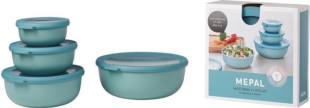 Mepal - Multikom Cirqula 4-delige set (350 + 750 + 1250 + 2250 ml) - Mag in de vriezer