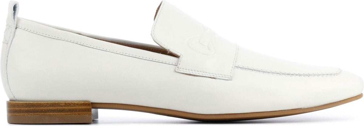 Stefano Lauran Vrouwen Leren Instapschoenen / Damesschoenen / Instapper S1038 led - Wit - Maat  36