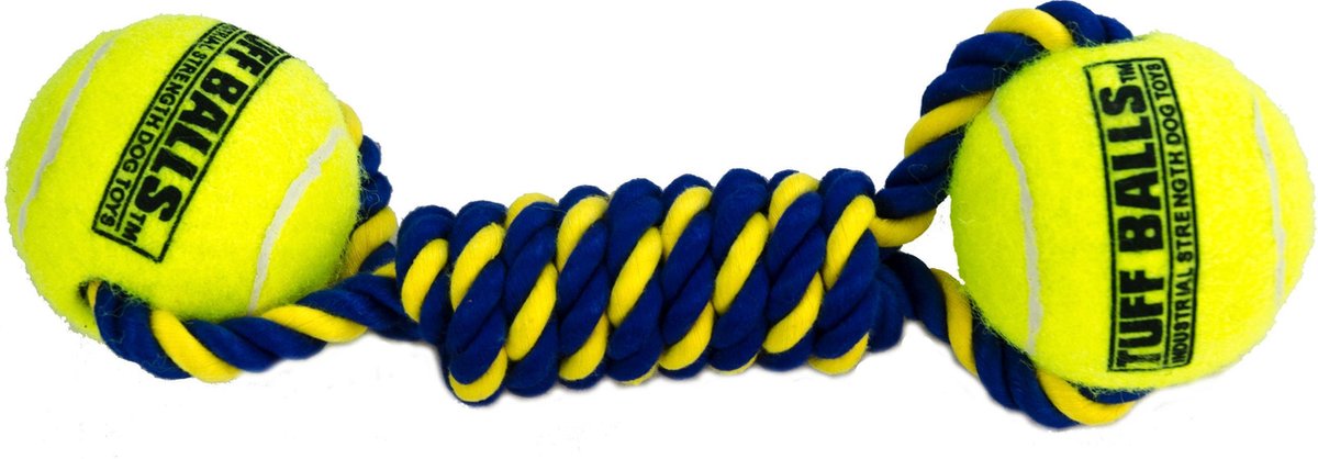 Petsport Knotted Cotton Rope Bumper with 2 Tuff Balls - 23 x 6 cm