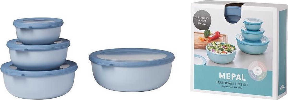 Mepal - Multikom Cirqula 4-delige set (350 + 750 + 1250 + 2250 ml) - Mag in de vriezer
