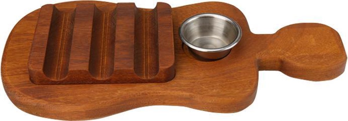 Taco houder | bord - irokohout - 41 x 24 cm