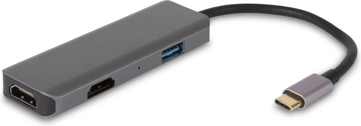 SBVR EV09 | 3 in 1 USB-C Adapter | 2* HDMI (4K@60Hz) | USB-A poort | Screen Extender