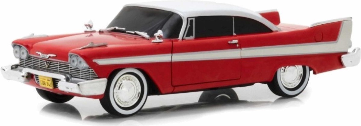 Modelauto Plymouth Fury Christine 1958 rood 21 x 7 x 5 cm - Schaal 1:24 - Film/TV - Speelgoedauto - Miniatuurauto