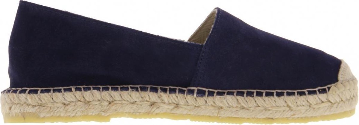 Tango | Vera 1-b navy suede flat basic espadrille - natural outsole | Maat: 37