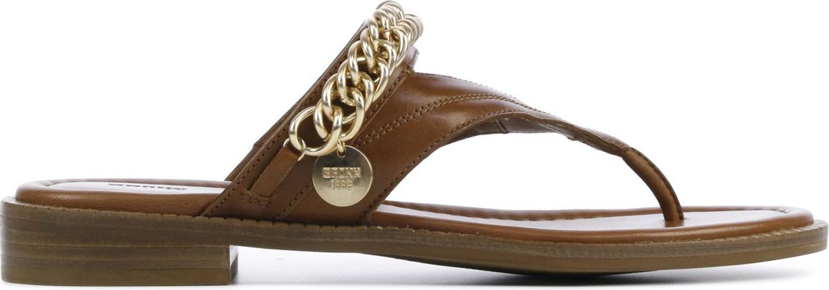 Bronx Vrouwen Leren  Slippers / Damesschoenen 84900-j - Cognac - Maat 36