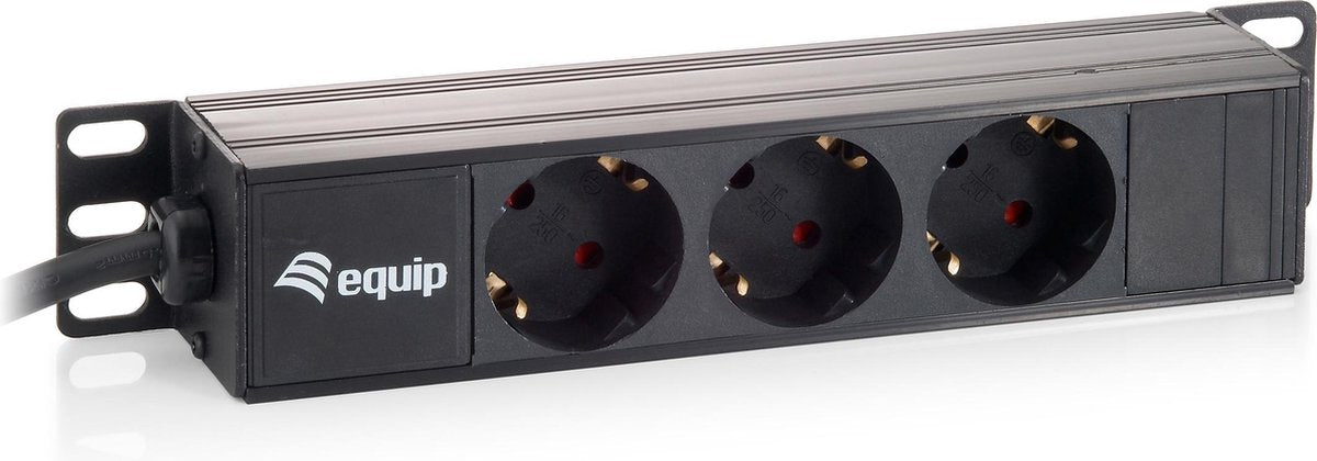 Equip 333299 energiedistributie 1U Zwart 3 AC-uitgang(en)