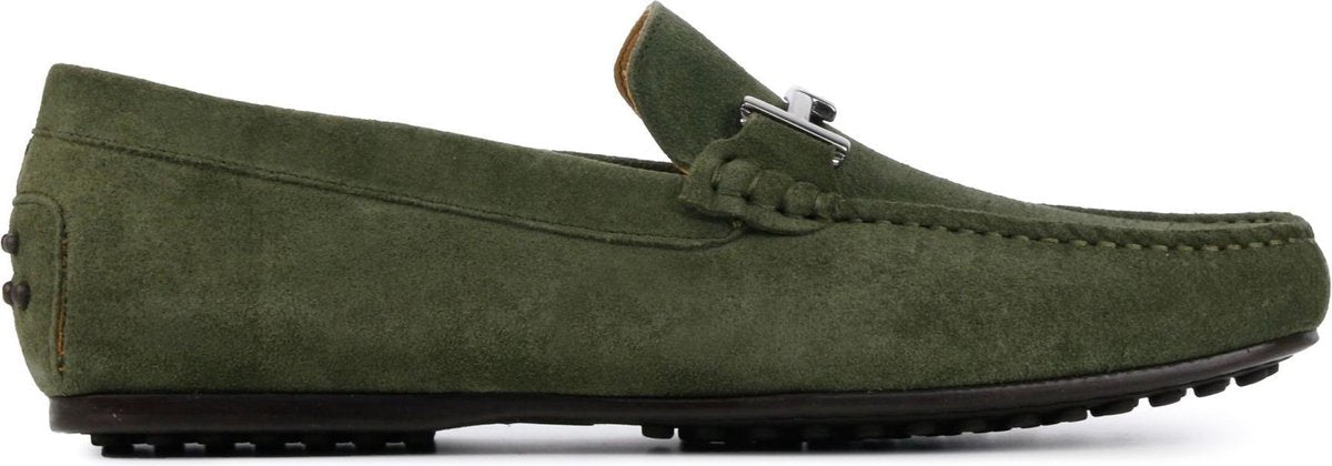 Stefano Lauran Mannen Suède Loafers / Herenschoenen / Instapper - Roman - Groen - Maat 40
