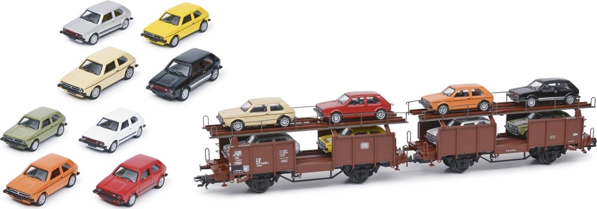 SCHUCO VW GOLF I - LADEGUTPACKUNG - 8 CAR SET schaalmodel 1:87