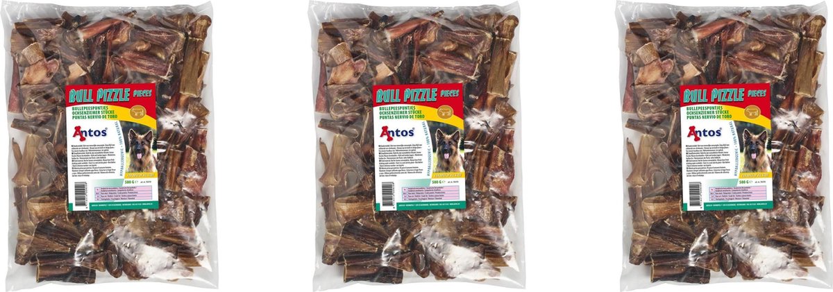 3 x Bullepees gedroogd 500 gr Bullepeesjes Gesneden Runderpees Natuurlijke Snacks Hondensnacks Hond