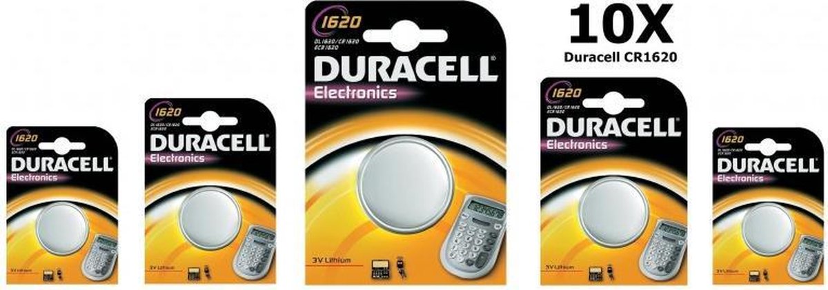 10 Stuks - Duracell CR1620 lithium batterij