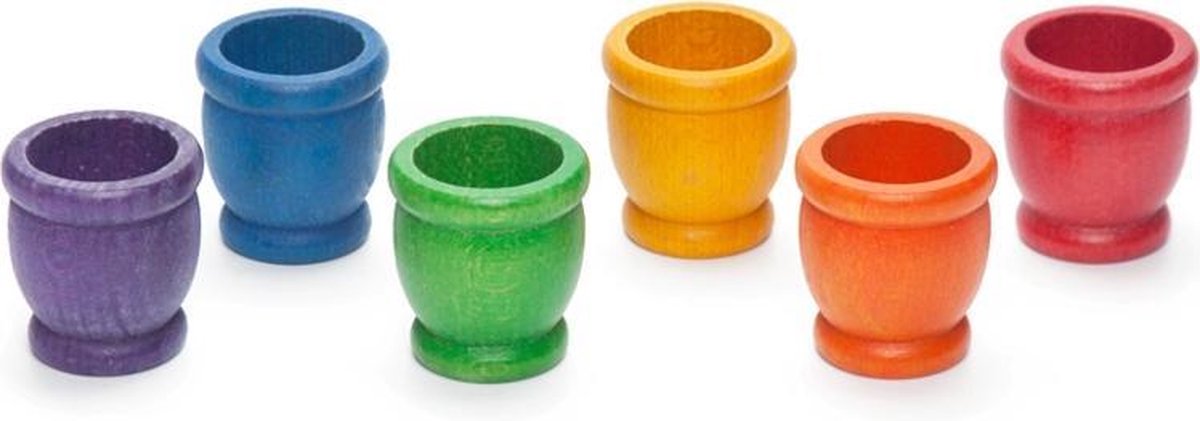 Grapat Houten Speelgoed 6 x Mates (6 kleuren)