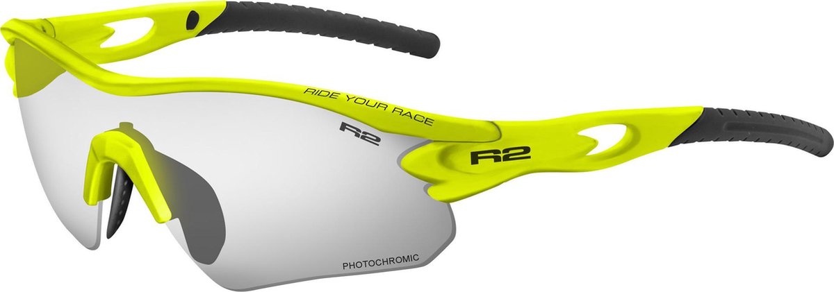R2 Proof Fietsbril - Sport Zonnebril - Meekleurende Glazen Geel/Zwart