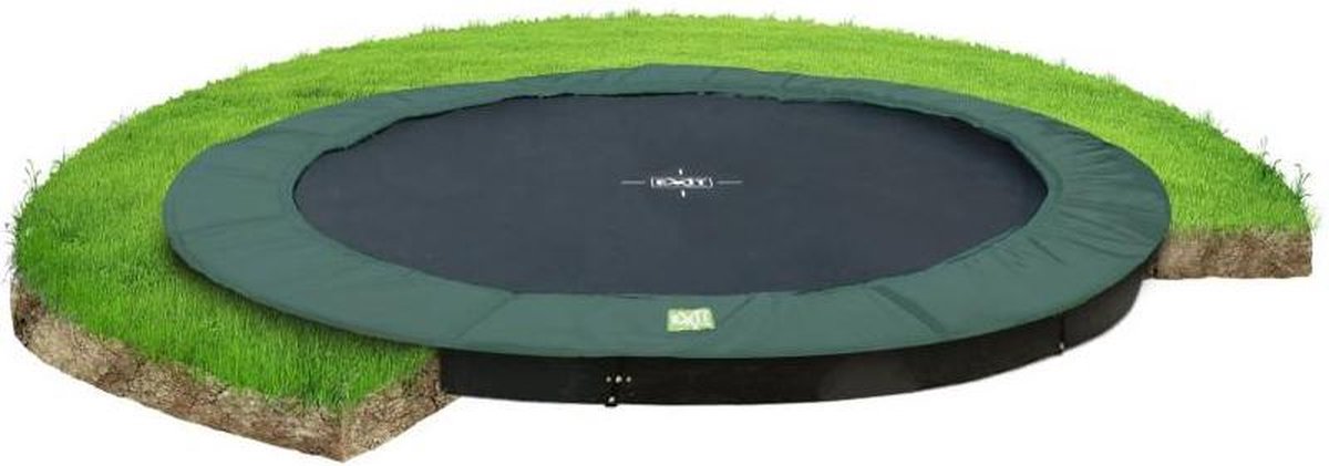 Trampoline EXIT InTerra Groundlevel - ø305cm - groen