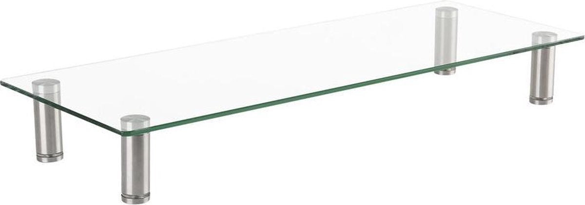 Roline ergonomische monitor standaard/verhoger - vierkant / glas
