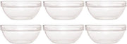 6x Salade schaaltjes/slakommetjes van glas 12 cm - Schalen en kommen - Keuken accessoires